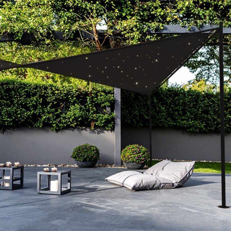 PERGOLA NASSAU WEB 2 Pérgola de jardín azul cielo estrellado con LED