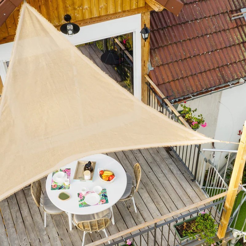 Vela de sombreo triangular de yute 3,6 m jardín terraza