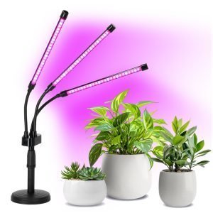 Lámpara LED para plantas soporte redondo 3 cabezales