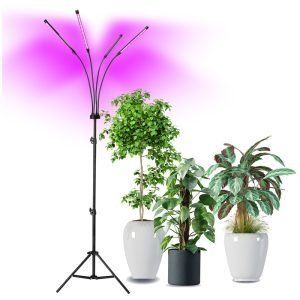 Lámpara LED para plantas de trípode y 4 cabezales