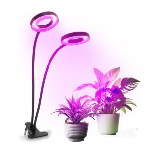 2 luces de cultivo con clip para plantas de interior